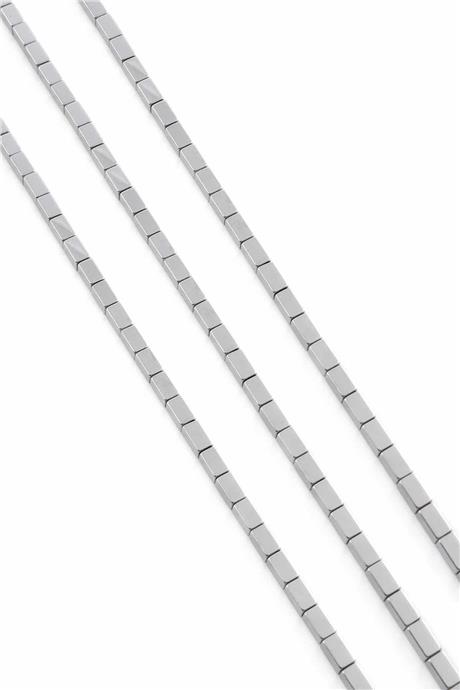 Hematite Natural Stone Shiny Cylinder Rectangular Cut 3x5mm String Of Beads