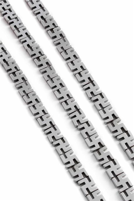 Hematit Taşı Hakenkreuz Kesim Parlak Gümüş 10mm Doğal Taş Dizi
