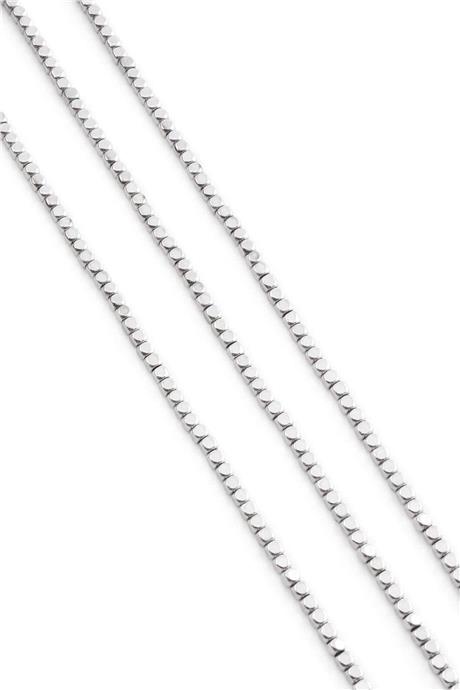 Hematite Natural Stone Shiny Cylinder Square Cut 3x3mm String Of Beads