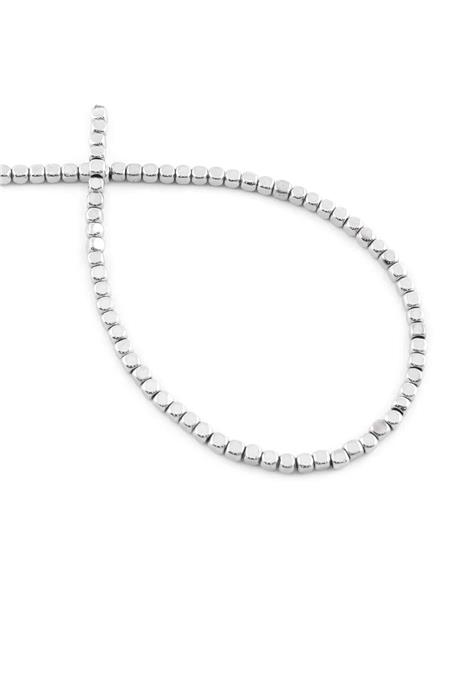 Hematite Natural Stone Shiny Cylinder Square Cut 3x3mm String Of Beads