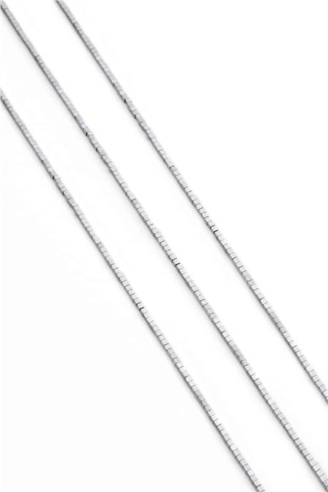 Hematite Natural Stone Shiny Cylinder Cube Cut 1x1mm String Of Beads