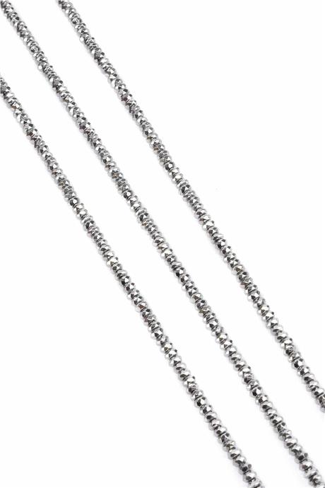 Hematit Doğal Taş Parlak Gümüş Rondela Kesim 4x2mm Dizi [AA]