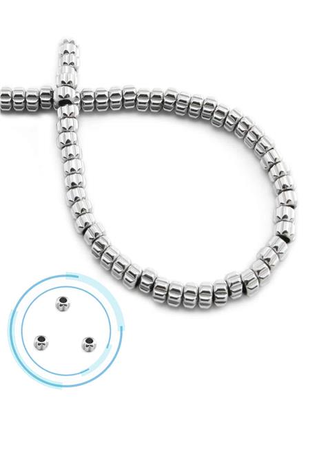 Hematite Natural Stone Shiny Cylinder Washer Cut 5x3mm String Of Beads