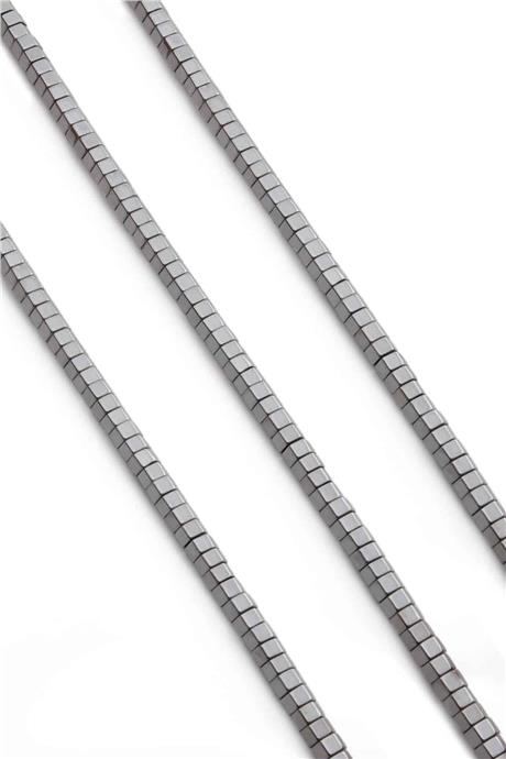 Hematit Taşı Altıgen Kesim Parlak Gümüş 6x3mm Doğal Taş Dizi