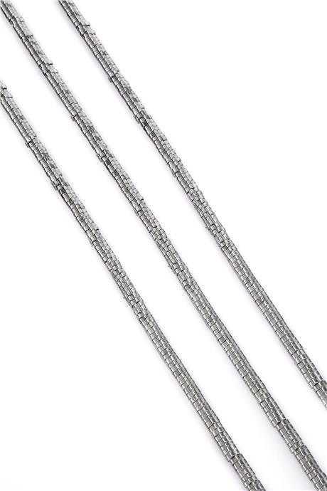 Hematite Natural Stone Shiny Cylinder Washer Cut 4x1mm String Of Beads