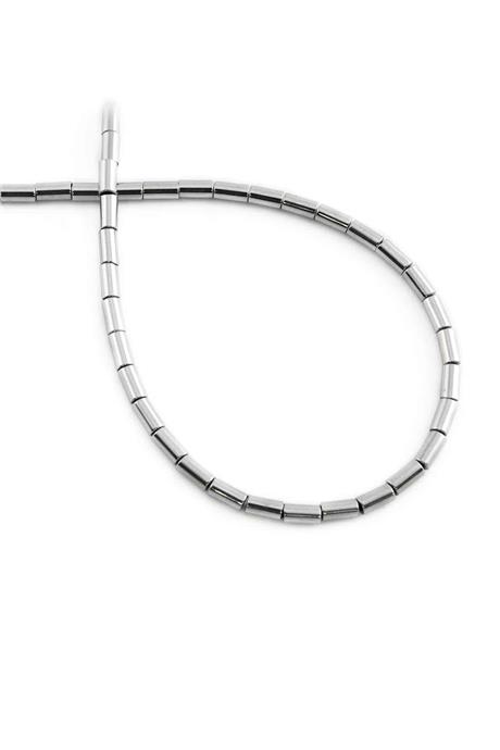 Hematite Natural Stone Shiny Cylinder Cylinder Cut 2x4mm String Of Beads