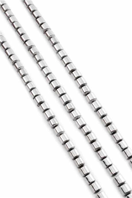 Hematite Natural Stone Shiny Cylinder Cylinder Cut 6x6mm String Of Beads