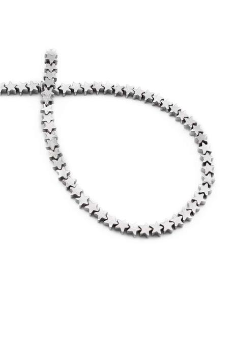 Hematite Natural Stone Shiny Cylinder Star Cut 4mm String Of Beads