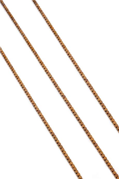 Hematit Taşı Küp Kesim Parlak Kahverengi 2x2mm Doğal Taş Dizi