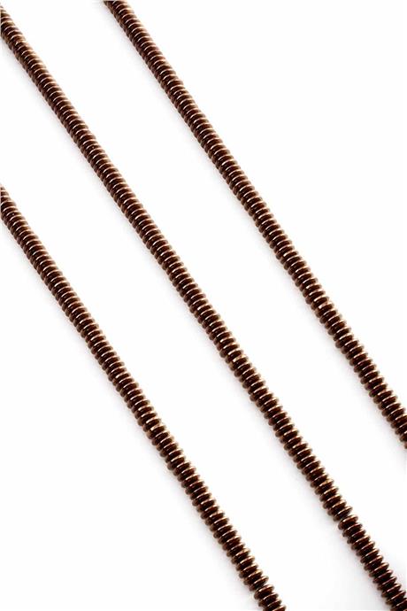 Hematit Taşı Rondela Kesim Parlak Kahverengi 4x1mm Doğal Taş Dizi
