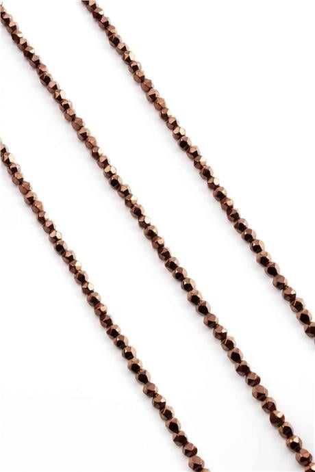Hematit Taşı Hegzagonal Kesim Parlak Kahverengi 4x4mm Doğal Taş Dizi