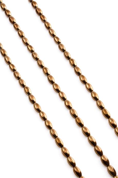 Hematite Natural Stone Shiny Brown 5x8mm String Of Beads