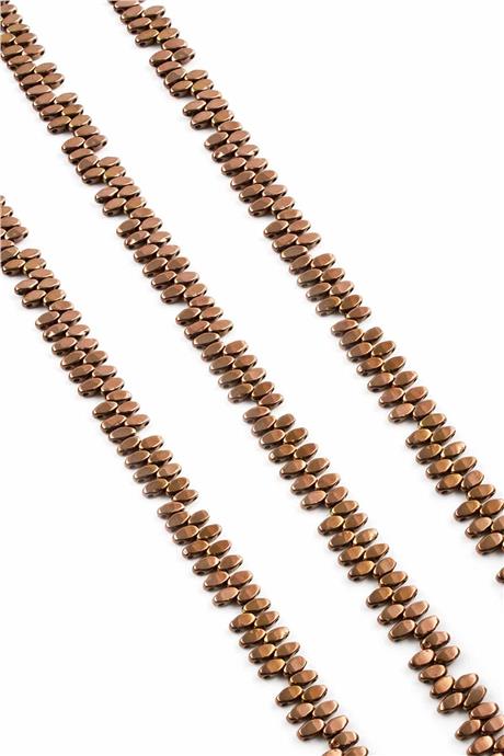 Hematite Natural Stone Shiny Brown 5x2mm String Of Beads