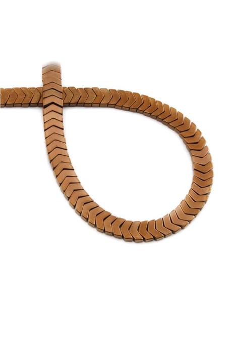 Hematit Taşı Çavuş Kesim Parlak Kahverengi 6x2mm Doğal Taş Dizi