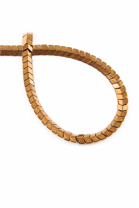 Hematite Natural Stone Shiny Brown Sergeant Cut 6x3mm String Of Beads