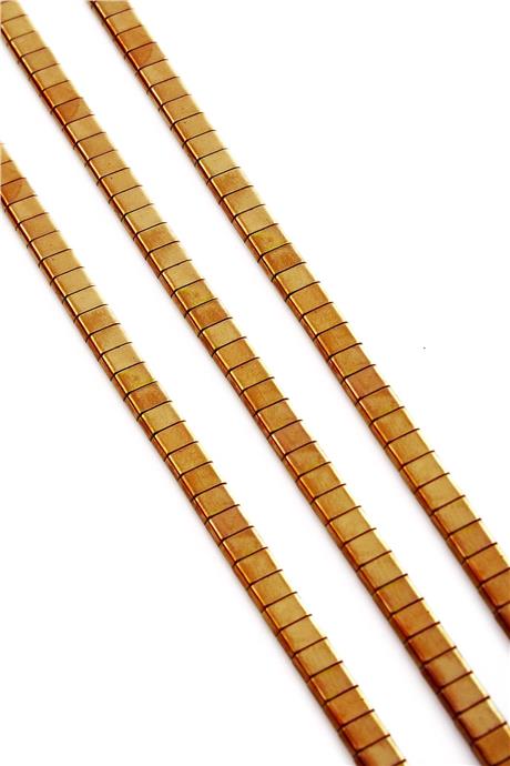 Hematite Natural Stone Shiny Brown Double Hole 6x4mm String Of Beads