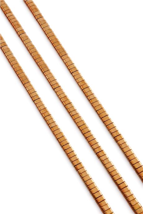 Hematit Taşı Yassı Kesim Parlak Kahverengi 4x2mm Doğal Taş Dizi