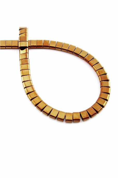 Hematite Natural Stone Shiny Brown Double Hole 6x4mm String Of Beads