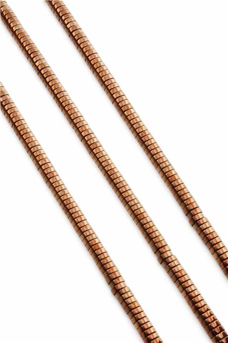 Hematite Natural Stone Shiny Brown Circle Cut 6x2mm String Of Beads