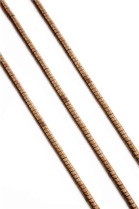 Hematit Taşı Rondela Kesim Parlak Kahverengi 4x2mm Doğal Taş Dizi