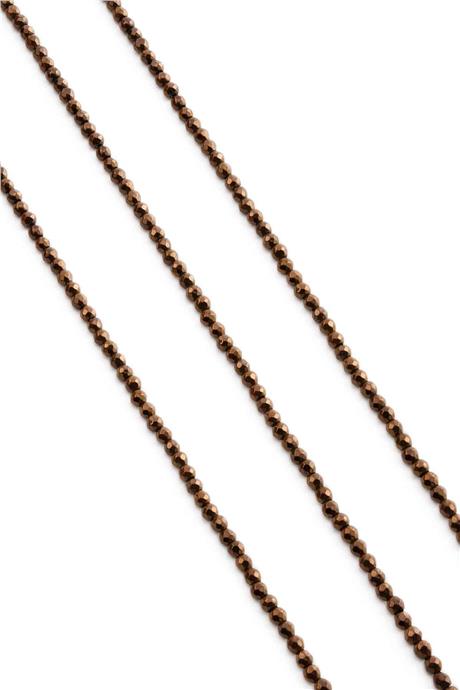 Hematite Natural Stone Shiny Brown Facet Cut 3mm String Of Beads