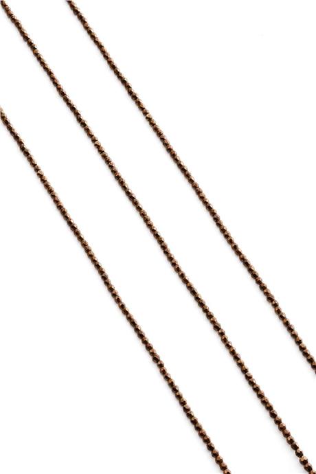 Hematite Natural Stone Shiny Brown Facet Cut 2mm String Of Beads