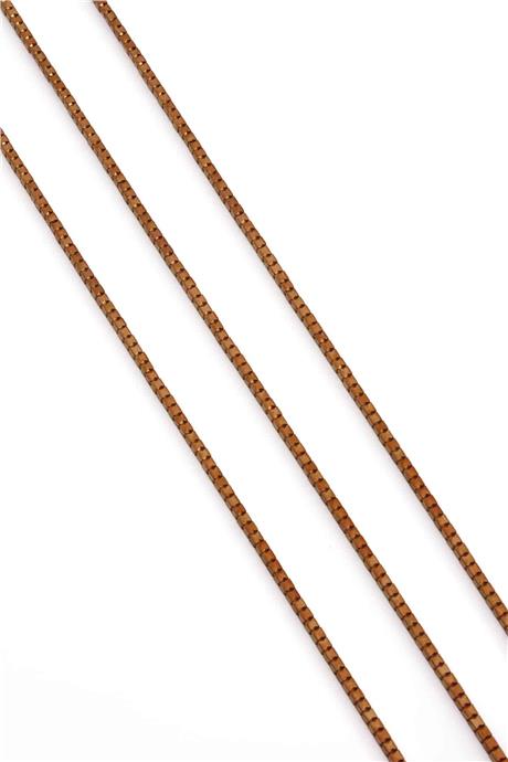 Hematite Natural Stone Shiny Brown Bow Cut 2x2mm String Of Beads