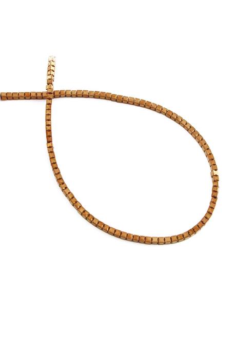Hematite Natural Stone Shiny Brown Bow Cut 2x2mm String Of Beads