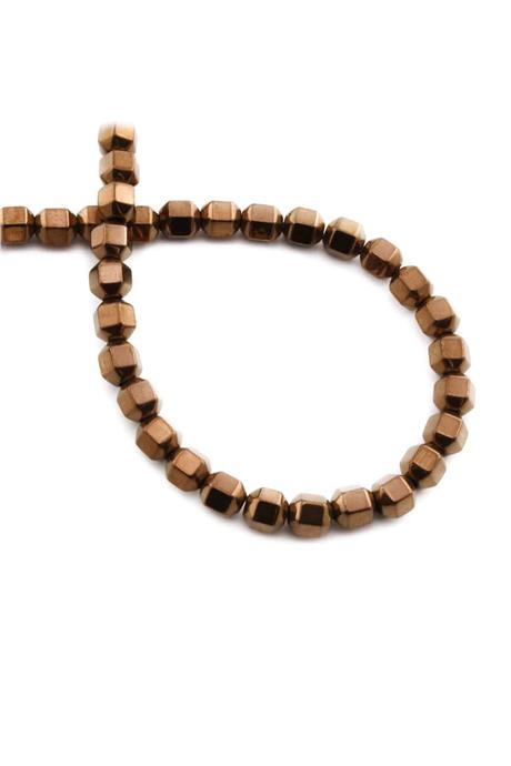 Hematit Taşı Özel Kesim Parlak Kahverengi 6x6mm Doğal Taş Dizi