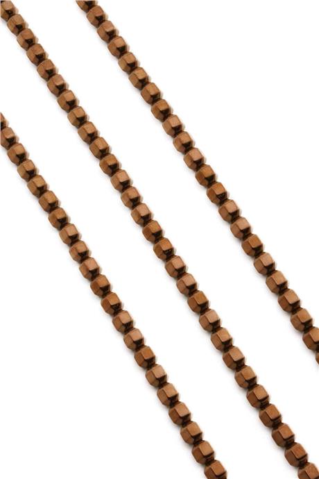 Hematit Taşı Özel Kesim Parlak Kahverengi 6x6mm Doğal Taş Dizi
