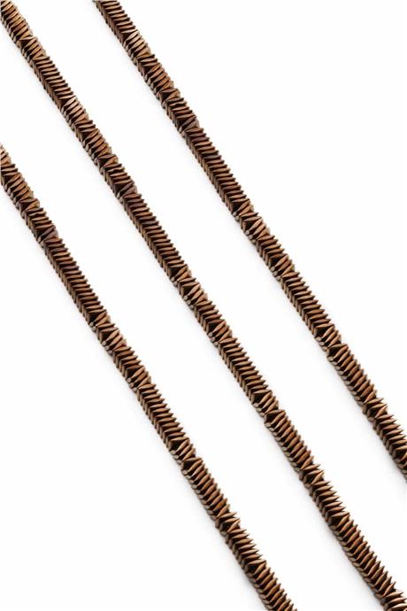 Hematite Natural Stone Shiny Brown Washer Cut 4x1mm String Of Beads