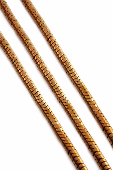 Hematite Natural Stone Shiny Brown Washer Cut 6x2mm String Of Beads