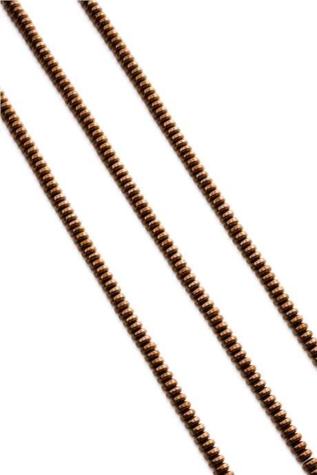 Hematite Natural Stone Shiny Brown Washer Cut 4x2mm String Of Beads