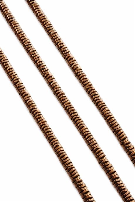 Hematite Natural Stone Shiny Brown Washer Cut 6x1mm String Of Beads