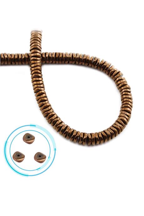 Hematite Natural Stone Shiny Brown Washer Cut 6x1mm String Of Beads