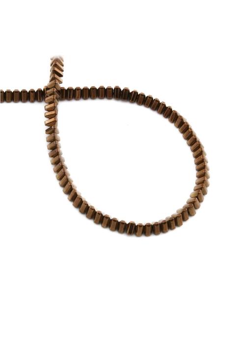 Hematite Natural Stone Shiny Brown Triangle Cut 4x3mm String Of Beads