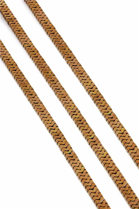 Hematit Taşı Yarasa Kesim Parlak Kahverengi 7x1mm Doğal Taş Dizi