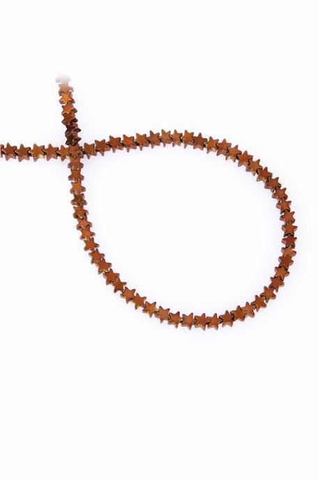 Hematite Natural Stone Shiny Brown Star Cut 4mm String Of Beads