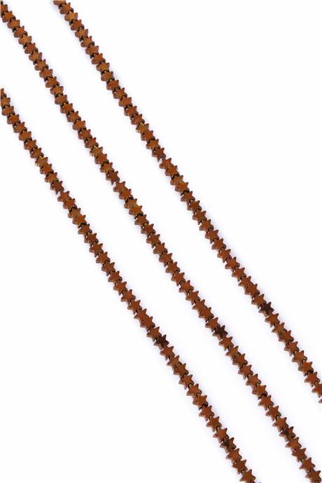 Hematite Natural Stone Shiny Brown Star Cut 4mm String Of Beads