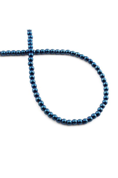 Hematit Taşı Küre Kesim Parlak Mavi 3mm Doğal Taş Dizi