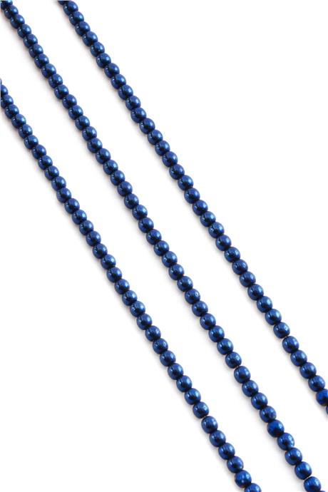 Hematit Taşı Küre Kesim Parlak Mavi 4mm Doğal Taş Dizi