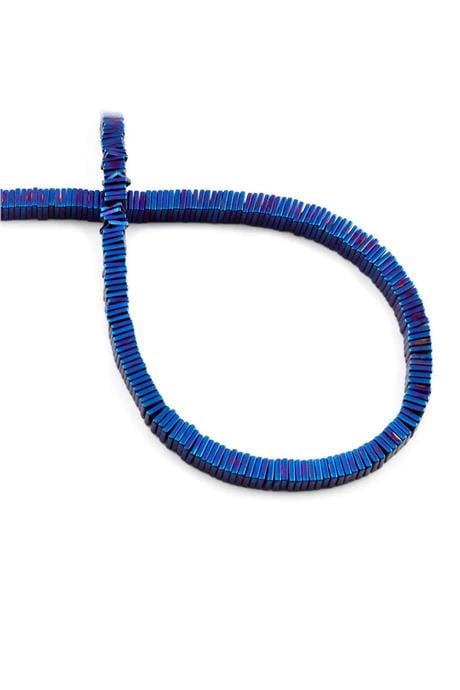 Hematit Taşı Kare Kesim Parlak Mavi 4x1mm Doğal Taş Dizi