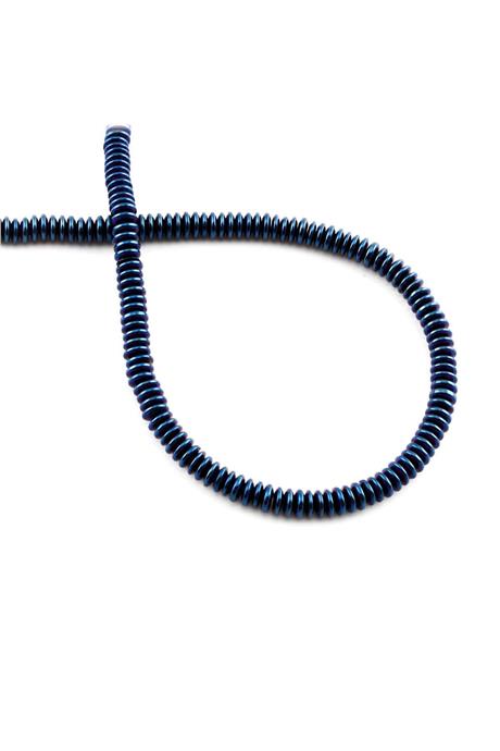 Hematite Natural Stone Shiny Blue 4x1mm String Of Beads