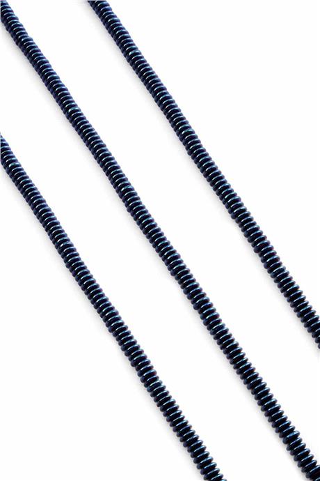 Hematite Natural Stone Shiny Blue 4x1mm String Of Beads