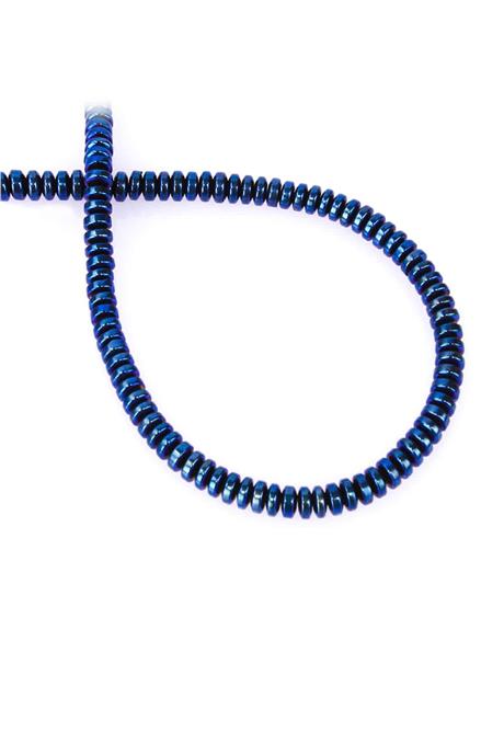 Hematite Natural Stone Shiny Blue 4x2mm String Of Beads