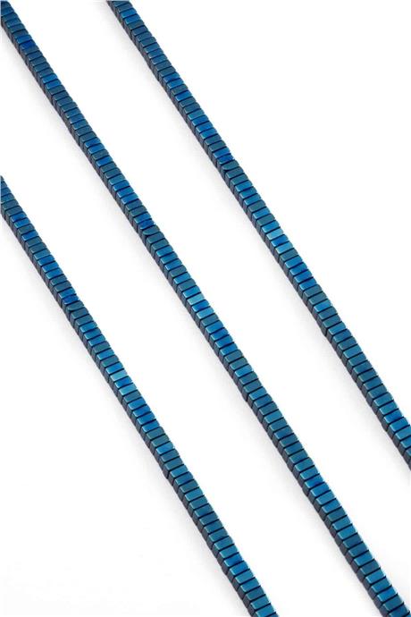 Hematite Natural Stone Shiny Blue 4x2mm String Of Beads
