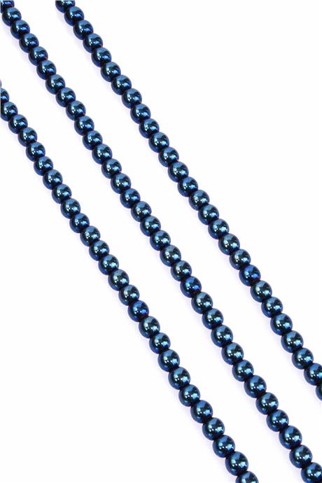 Hematit Taşı Küre Kesim Parlak Mavi 6mm Doğal Taş Dizi