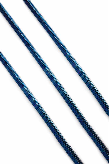 Hematite Natural Stone Shiny Blue 6x1mm String Of Beads