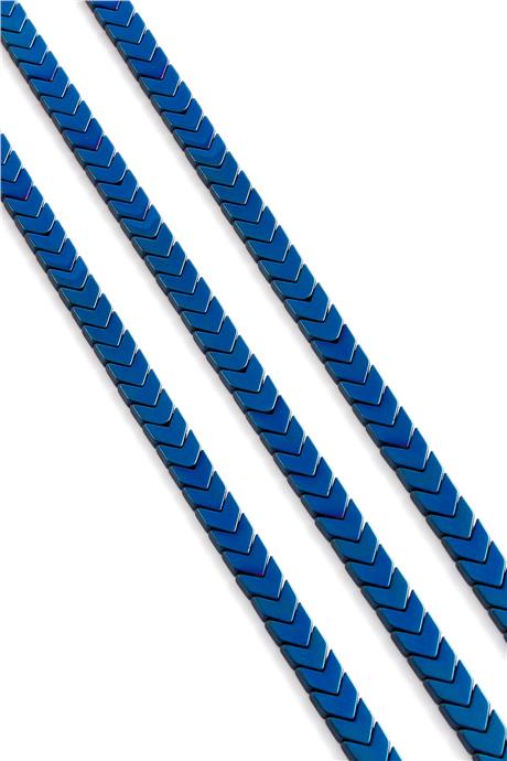 Hematit Taşı Çavuş Kesim Parlak Mavi 6x3mm Doğal Taş Dizi