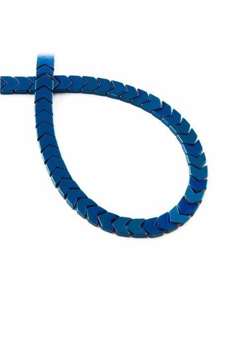 Hematit Taşı Çavuş Kesim Parlak Mavi 6x3mm Doğal Taş Dizi